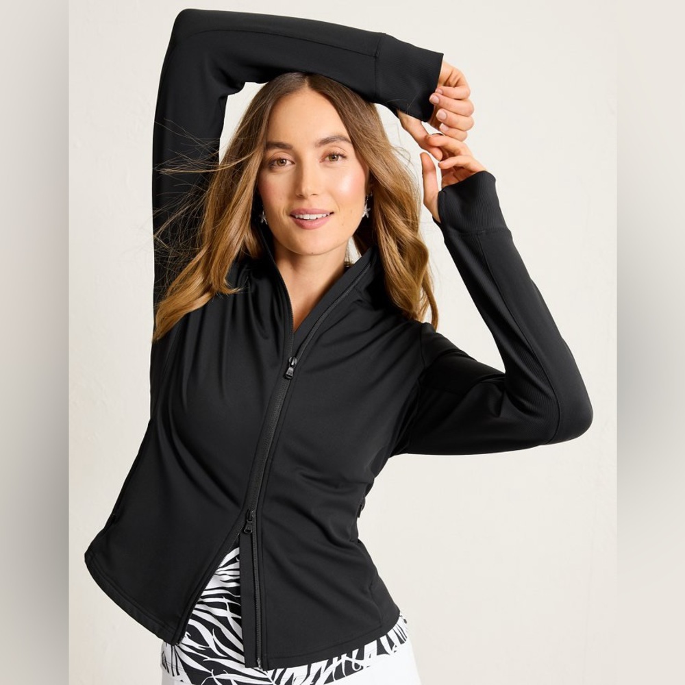 Tommy Bahama Abby Rib Full-Zip IslandZone Jacket in Black